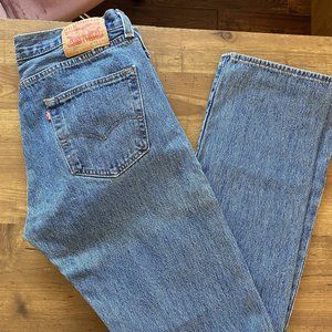 LEVIS 501 Mens Jeans, Blue, Pre-worn